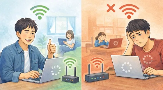 WiFi環境に満足な人と不満足な人